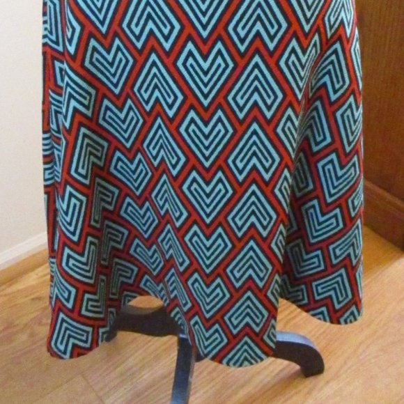 NWT LuLaRoe Azure Skirt, Turquoise & Orange - Picture 3 of 10